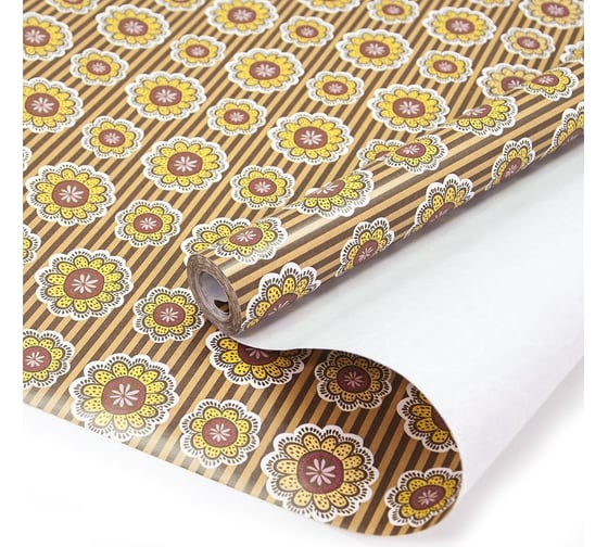 Упаковочная бумага Дон Баллон (0,7x10 м) Подсолнухи, 1 шт. 887195 1