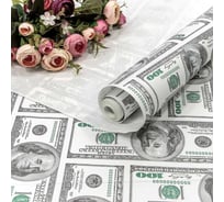 Упаковочная бумага Дон Баллон Крафт 50гр (0,7x10 м) Доллары, 1 шт. 26624