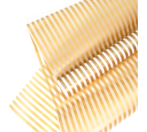 Упаковочная матовая пленка Дон Баллон 0.6x10.3 м, Полосы Люкс, Золото, 1 шт. П238 1