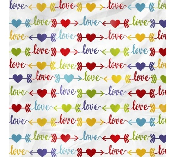 Упаковочная бумага Дон Баллон 0.7x1 м, Амур, Влюбленные сердца, 1 шт. 8811307 1
