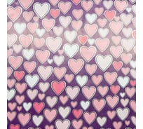 Упаковочная бумага Дон Баллон 0.7x1 м, Романтичные сердца, Сиреневый, Металлик, 1 шт. 888249