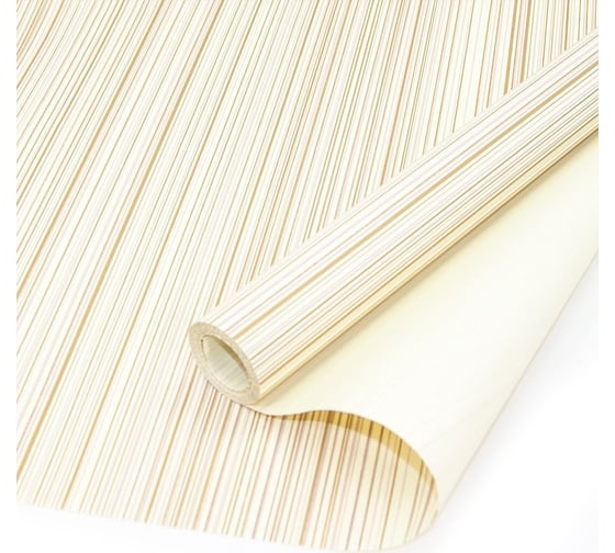 Упаковочная бумага Дон Баллон Крафт 0.5x8.23 м, Многоцветные полоски, Кремовый/Золото, 1 шт. 18382 1