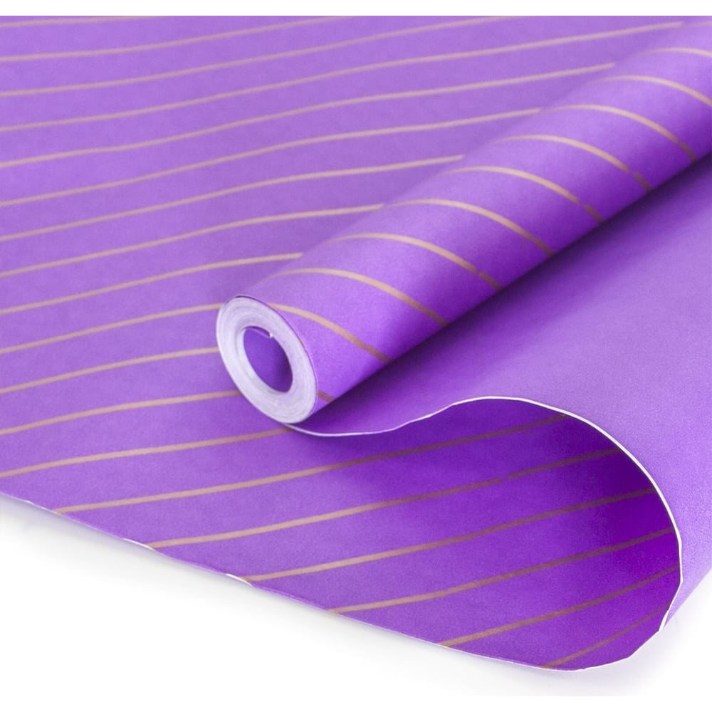 Упаковочная бумага Дон Баллон Крафт 0.7x8.5 м, Полоски Люрекс ...