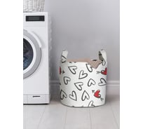 Корзина для хранения вещей JoyArty Черно-белые сердечки 35x35 см gaba_422629_S
