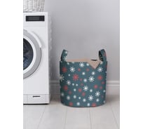 Корзина для хранения вещей JoyArty снежинки на синем фоне 35x35 см gaba_419865_S