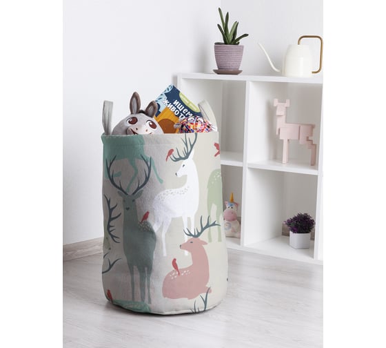 Корзина для игрушек и белья JoyArty Стая оленей 50x35см toba_423747_M 1