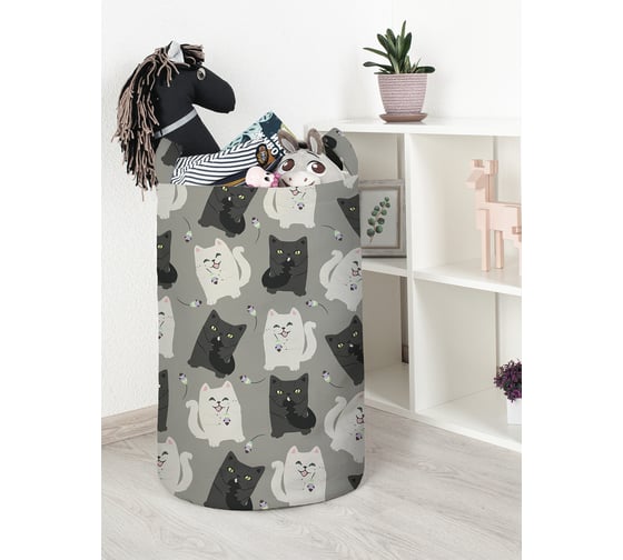 Корзина для игрушек и белья JoyArty Игривый котик 60x40см toba_423745_L 1
