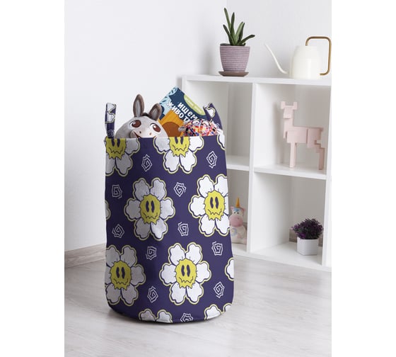 Корзина для игрушек и белья JoyArty Пиксели ромашки 50x35см toba_423886_M