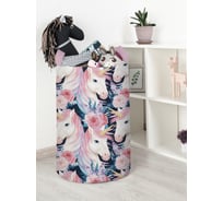 Корзина для игрушек и белья JoyArty Единороги и цветы 60x40см toba_423860_L