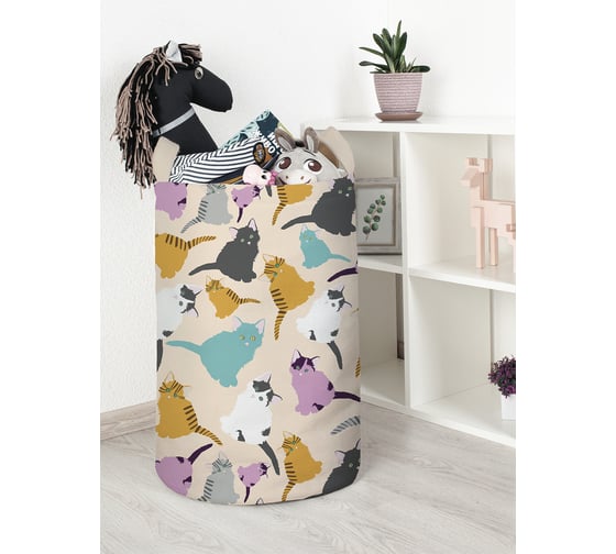 Корзина для игрушек и белья JoyArty Сходка котов 60x40см toba_423855_L 1