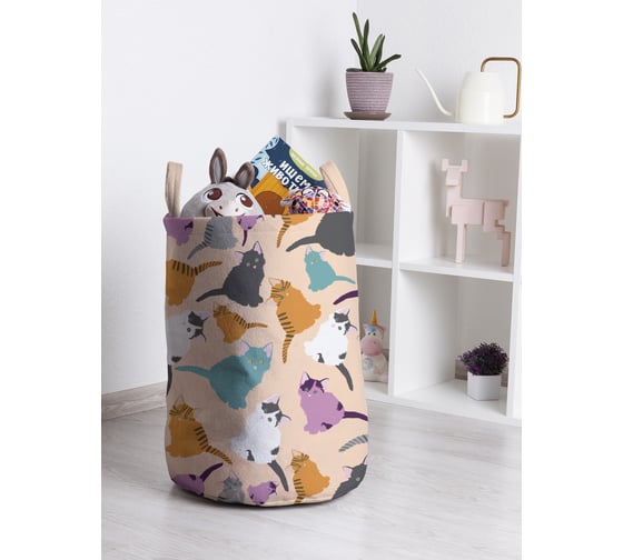 Корзина для игрушек и белья JoyArty Сходка котов 50x35см toba_423855_M 1