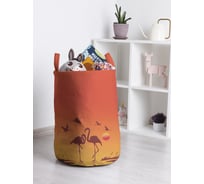 Корзина для игрушек и белья JoyArty Фламинго на закате 50x35см toba_423253_M
