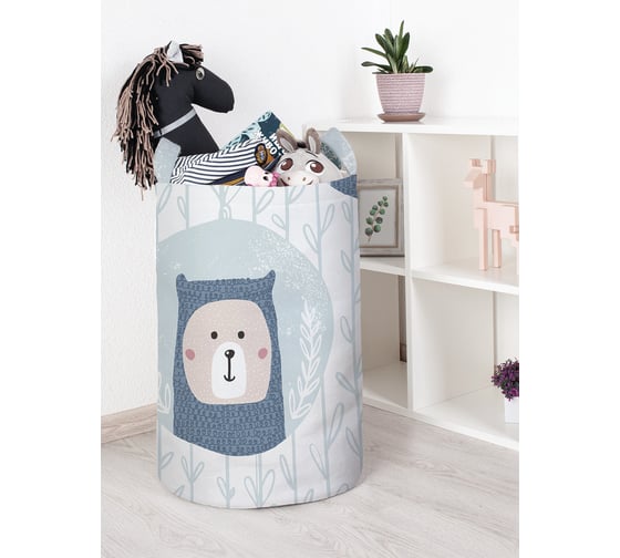 Корзина для игрушек и белья JoyArty Медвежонок смотрит 60x40см toba_423835_L 1