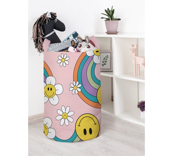 Корзина для игрушек и белья JoyArty Ромашки и радуга 60x40см toba_423882_L