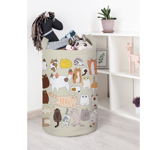 Корзина для игрушек и белья JoyArty Котовечеринка 60x40см toba_423828_L