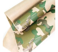 Упаковочная бумага Дон Баллон Крафт (0,7x10 м), Камуфляж, хаки, 1 шт. 72009