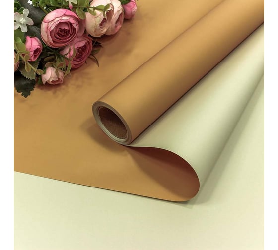 Упаковочная матовая пленка Дон Баллон 60 мкм, (0,58x10 м), светло-коричневый/бледно-салатовый, 2 ст, 1 шт. 001304/38 1