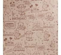 Упаковочная бумага Дон Баллон Крафт (0,7x10 м) Мишки Тедди, Коричневый, 1 шт. 72017