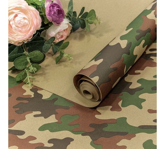 Упаковочная бумага Дон Баллон Крафт 70гр (0,7x10 м) Экошик, Камуфляж, 1 шт. 37754/40877 1