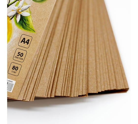 Бумага ArtSpace крафт, 50л., а4 , для печати и эскизов, 80г/м2 БК50_45333