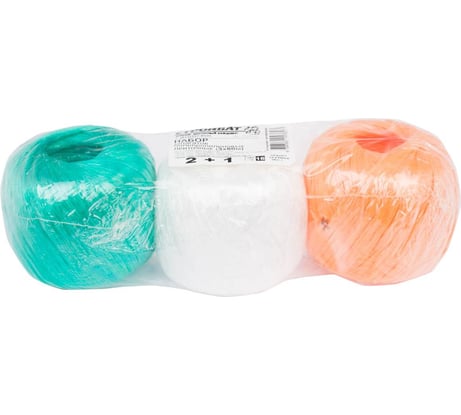 Набор полипропиленовых ленточных шпагатов Стройбат 1200 текс, 3х60 м 29388