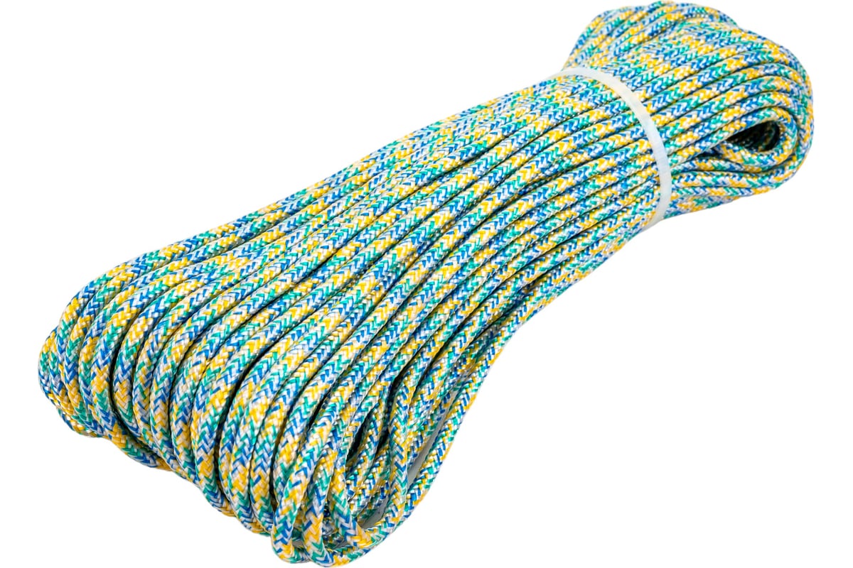 Капроновый 16-и прядный шнур Стройбат цветной, 4 мм х 30 м 27234 ...