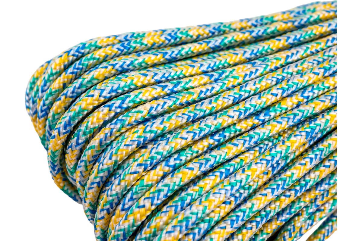 Капроновый 16-и прядный шнур Стройбат цветной, 4 мм х 30 м 27234 ...