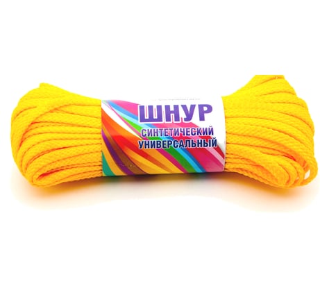 Полипропиленовый шнур без сердечника Шпагат эконом, диаметр 6 мм, длина 20 м, желтый 61012777