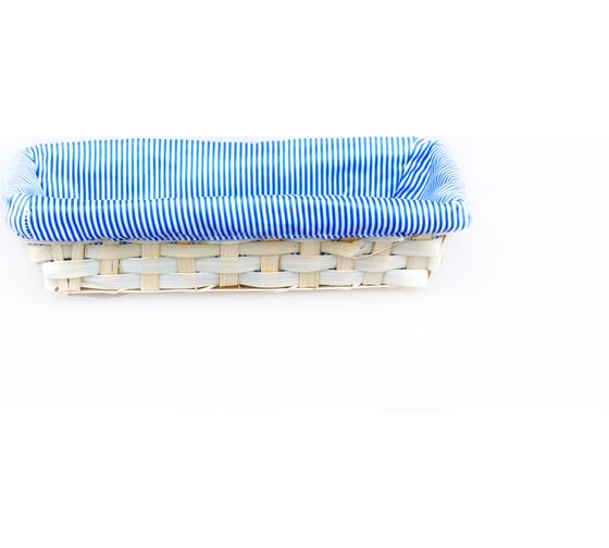 Корзинка Walmer LACY прямоугольная, 24x10x6 см, бамбук, полиэстер, синий 22702030 1