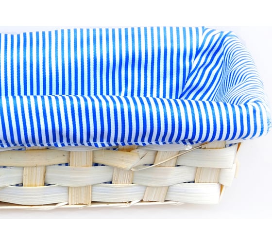 Корзинка Walmer LACY прямоугольная, 24x10x6 см, бамбук, полиэстер, синий 22702030