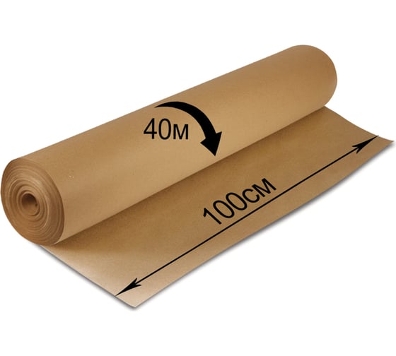 Крафт-бумага в рулоне, 1000 мм х 40 м, плотность 78 г/м2, BRAUBERG 440148