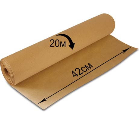 Крафт-бумага в рулоне, 420 мм х 20 м, плотность 78 г/м2, BRAUBERG 440144