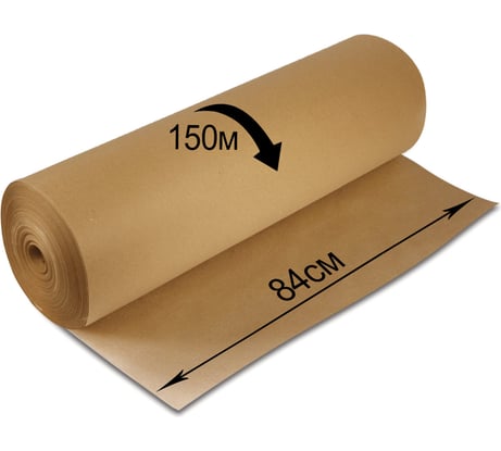 Крафт-бумага в рулоне, 840 мм х 150 м, плотность 78 г/м2, BRAUBERG 440147