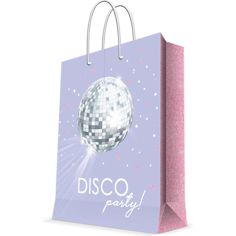 Подарочный пакет  Баллон Disco party!, сиреневый, 23x18x10 см, 1 шт .