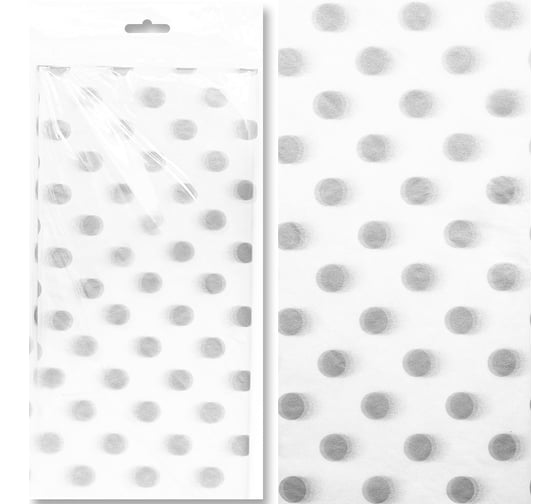 Упаковочная бумага Дон Баллон тишью, 0,5x0,75 м, серебряные точки, белый, 10 шт. ysa045 1