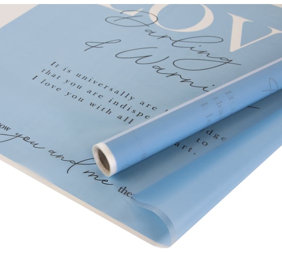 Упаковочная матовая пленка Дон Баллон 45 мкм, 0,6x10 м, признание, васильковый, 1 шт. 19279 1