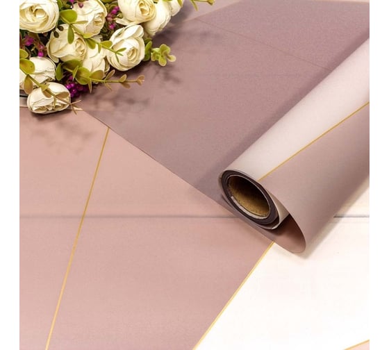 Упаковочная матовая пленка Дон Баллон 50 мкм, 0,58x10 м, геометрия, серо-буро-коричневый, 1 шт. 001350/3 1