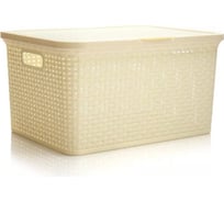 Ящик Полимербыт АРТЛАЙН с крышкой 30 л 460x345x245 мм сливочный 434956400