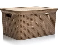 Ящик Полимербыт АРТЛАЙН с крышкой 30 л 460x345x245 мм коричневый 434959100
