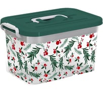 Контейнер для хранения Полимербыт ЗИМНЯЯ БРУСНИКА 15 л 438118400