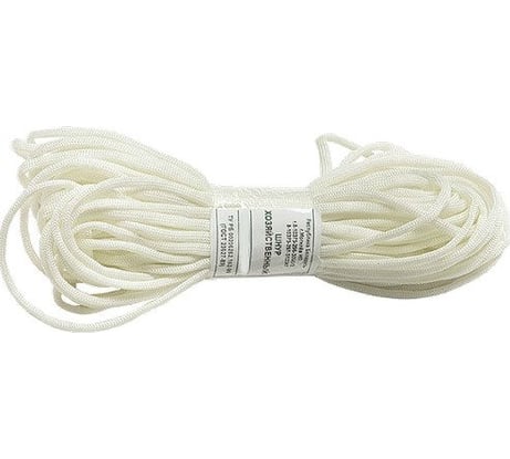 Хозяйственный шнур, D 4 мм, L 25 м, полиэфирный СИБРТЕХ Рос 93820