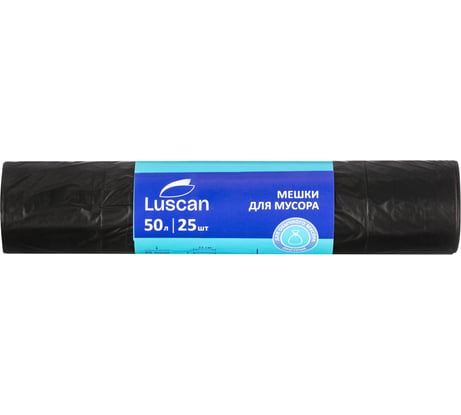 Мешки для мусора ПВД 50л 35мкм 25шт/рул черные 50х70см Luscan LUSCAN 328822