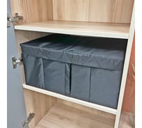 Короб для хранения Симфония с крышкой складной, черный с дном ДХ-008