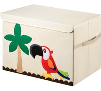 Тканевый ящик для игрушек с крышкойKids Zone складной, попугай A4502
