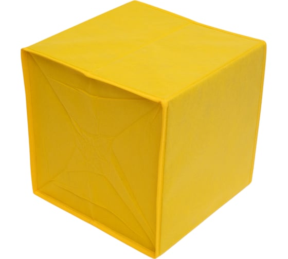 Раскладной короб с ручкой Рыжий кот 28x28x28 см, желтый 312631