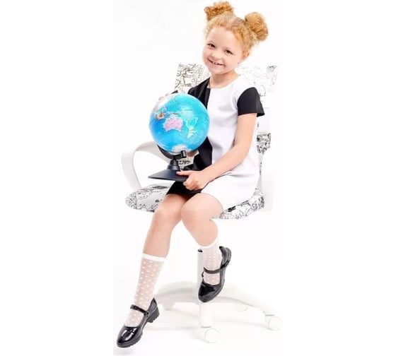 Поворотное кресло AKS Home RICCI, WHITE Kids серый 72602