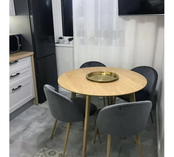 Стул AKS Home HONNOR серый велюр HLR-21/дуб 67626