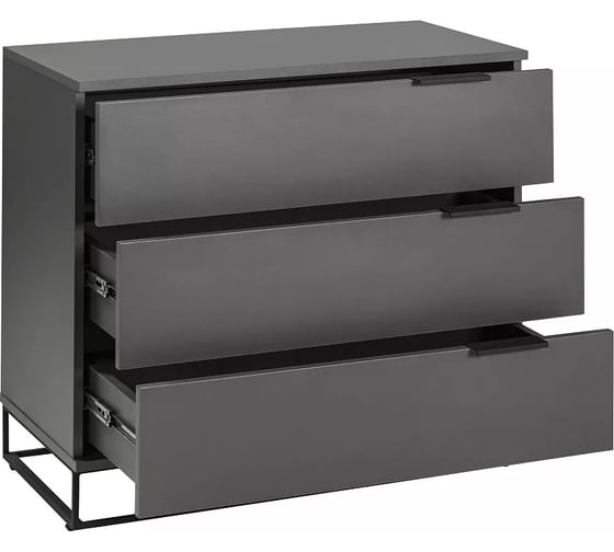 Комод R-Home 3 ящика CITY графит 400955801h
