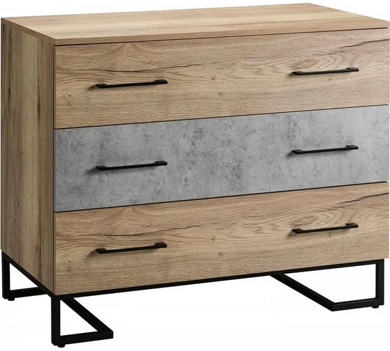 Комод R-Home с 3 ящиками Loft Дуб натур/Бетон 4009295h_Натур