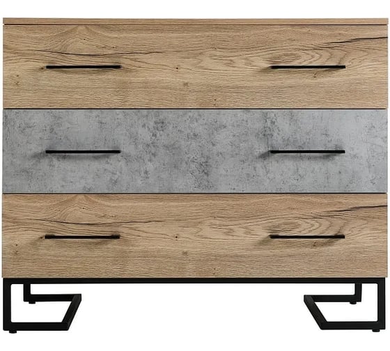 Комод R-Home с 3 ящиками Loft Дуб натур/Бетон 4009295h_Натур